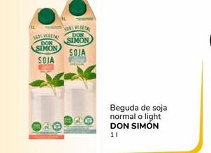 Oferta de Beguda de soja normal o light Don Simón 1L por 1€ en Supeco