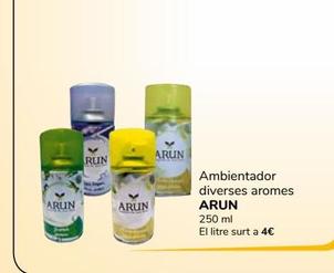 Oferta de Ambientadore diverses aromes Arun 250ml por 1€ en Supeco