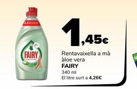 Oferta de Rentavaixella a má aloe vera Fairy 340ml por 1,45€ en Supeco