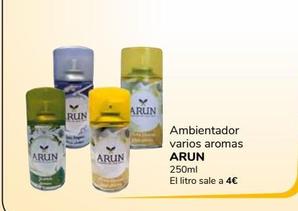 Oferta de Ambientador varios aromas Arun 250ml por 1€ en Supeco