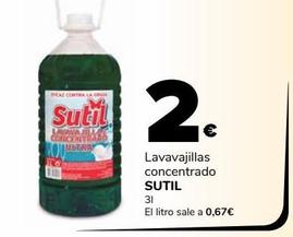 Oferta de Lavavajillas concentrado Sutil 3L por 2€ en Supeco