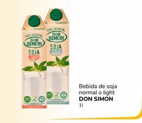 Oferta de Bebida de soja normal o light Don Simón 1L por 1€ en Supeco