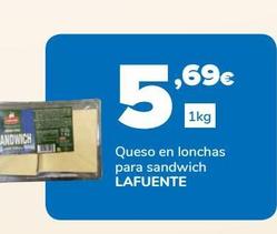 Oferta de Queso en lonchas para sandwich La Fuente 1Kg por 5,69€ en Supeco