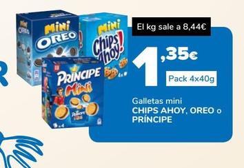 Oferta de Galletas Chips Ahoy, Oreo o Principe pack 4x40g por 1,35€ en Supeco