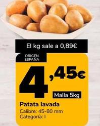 Oferta de Patata lavada malla 5 Kg por 4,45€ en Supeco