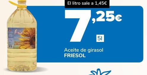 Oferta de Aceite de girasol Friesol 5L por 7,25€ en Supeco