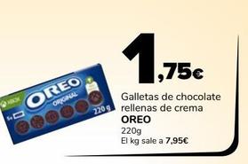 Oferta de Galletas de chocolate rellenas de crema Oreo 220g por 1,75€ en Supeco