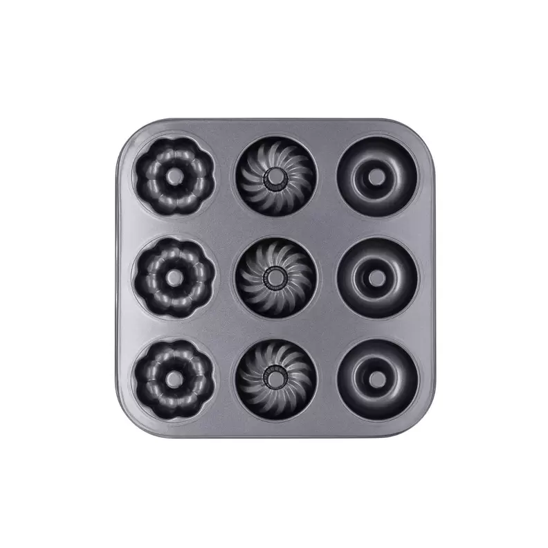 Oferta de Bandeja horno 6 moldes donuts 26,3x26,3x2,4CM acero Sweet Grey Quid por 5,6€ en Ohgar