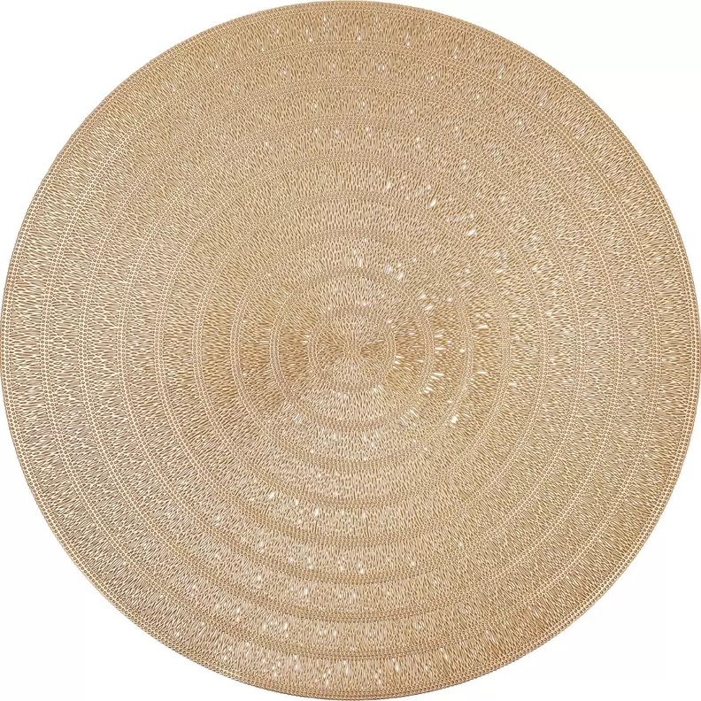 Oferta de Mantel individual redondo 38cm polipropileno oro bucle Habitat Quid por 1,75€ en Ohgar