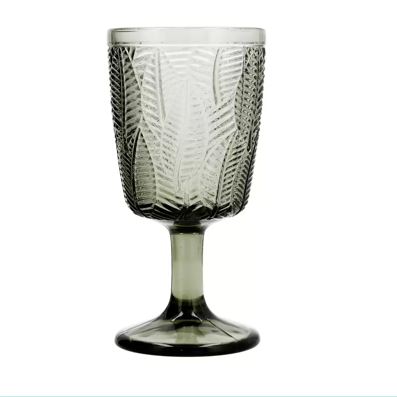 Oferta de Juego 6 copas 33cl vidrio con relieve gris Gio Bidasoa por 9€ en Ohgar