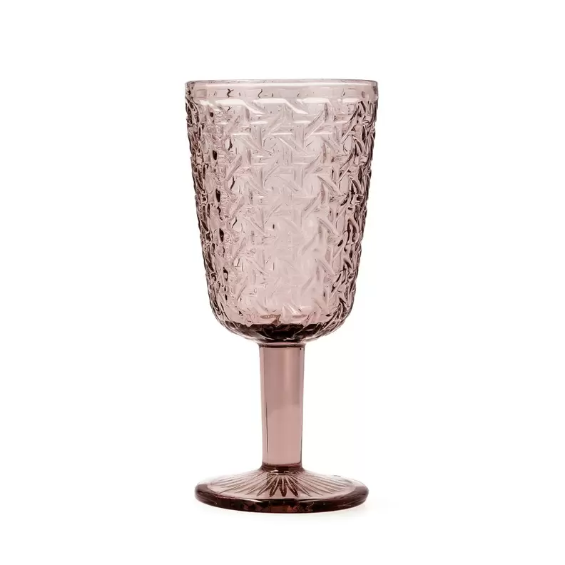 Oferta de Copa relieve 28,5cl vidrio rosa Ágata Bidasoa por 2,9€ en Ohgar
