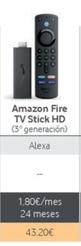 Oferta de Amazon fire TV stick HD por 43,2€ en Vodafone
