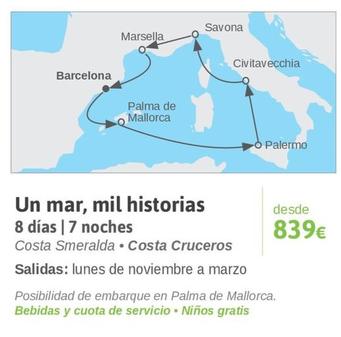 Oferta de Un Mar, Mil Historias 8 Días | 7 Noches por 839€ en Viajes El Corte Inglés
