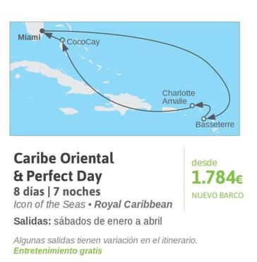 Oferta de Caribe Oriental & Perfect Day por 1784€ en Viajes El Corte Inglés