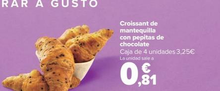 Oferta de Croissant De Mantequilla Con Pepitas De Chocolate por 0,81€ en Carrefour