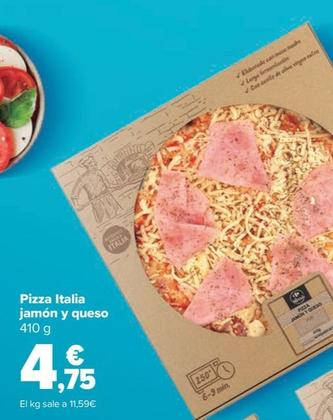 Oferta de Carrefour - Pizza Italia Jamón Y Queso por 4,75€ en Carrefour