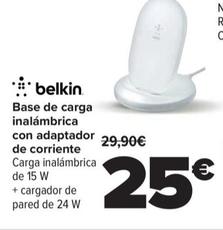 Oferta de Base de carga inalámbrica con adaptador de corriente por 25€ en Carrefour