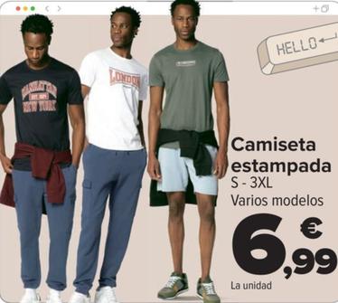 Oferta de Camiseta estampada por 6,99€ en Carrefour