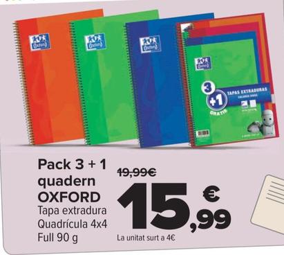 Oferta de Pack 3+1 quadern por 15,99€ en Carrefour