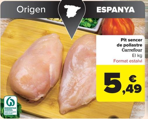 Oferta de Pit sencer de pollastre por 5,49€ en Carrefour