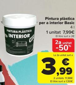 Oferta de Pintura plàstica per a interior por 3,99€ en Carrefour