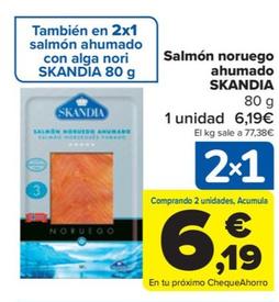 Oferta de Salmon noruego ahumado por 6,19€ en Carrefour