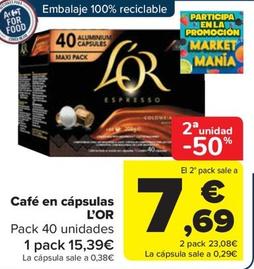 Oferta de Cafe en capsulas por 15,39€ en Carrefour
