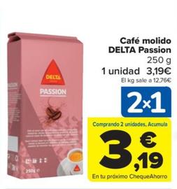 Oferta de Delta - Café molido Passion por 3,19€ en Carrefour