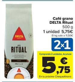 Oferta de Delta - Café grano Ritual por 5,75€ en Carrefour