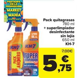 Oferta de Pack quitagrasas + superlimpiador desinfectante sin lejía por 5,75€ en Carrefour