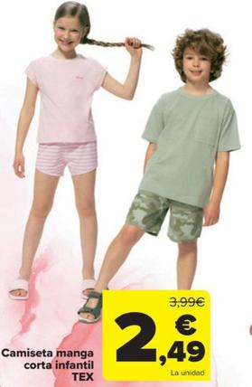 Oferta de Camiseta manga corta infantil por 2,49€ en Carrefour