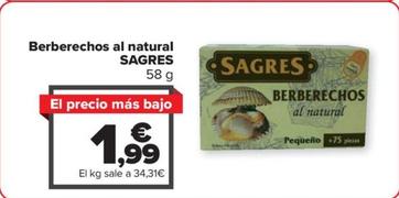 Oferta de Berberechos al natural por 1,99€ en Carrefour