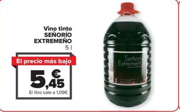 Oferta de Senorio Extremeno - Vino Tinto por 5,45€ en Carrefour
