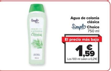 Oferta de Simpl Choice - Agua De Colonia Clasica por 1,59€ en Carrefour