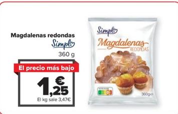 Oferta de Simpl - Magdalenas redonas por 1,25€ en Carrefour