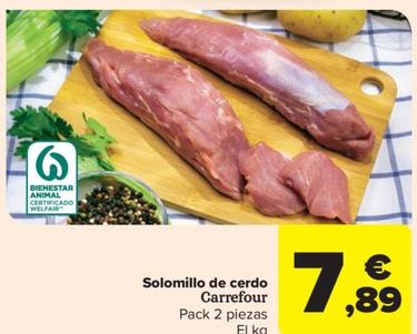 Oferta de Solomillo de cerdo por 7,89€ en Carrefour Market