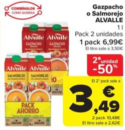 Oferta de Gazpacho o salmorejo por 3,49€ en Carrefour Market