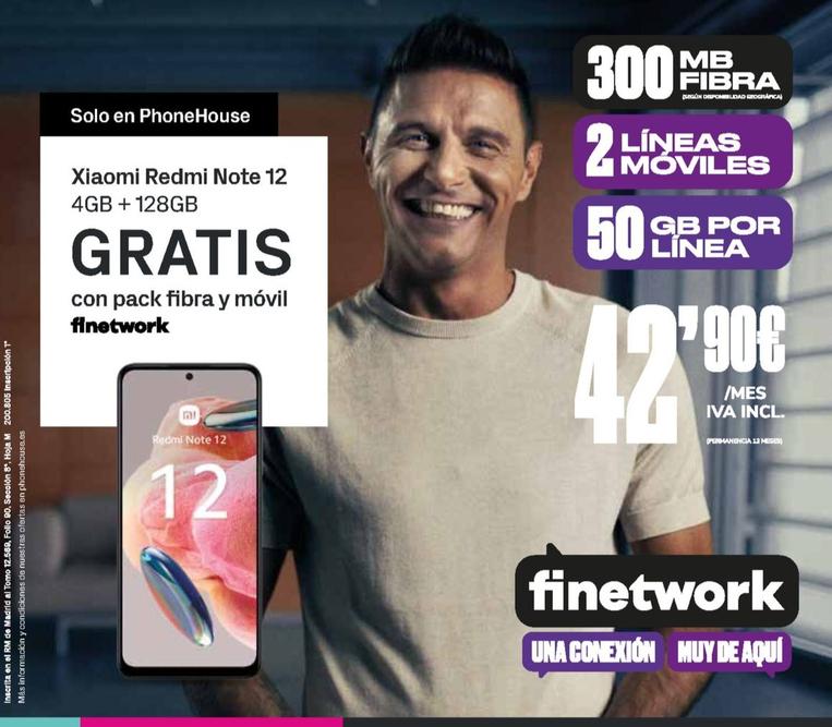 Oferta de Redmi Note 12 4gb + 128gb por 42,9€ en Phone House