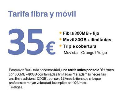 Oferta de Tarifa Fibra Y Móvil por 35€ en Phone House