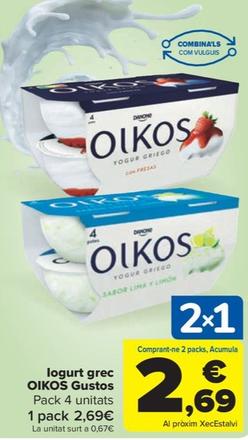 Oferta de Iogurt grec gustos por 2,69€ en Carrefour Market