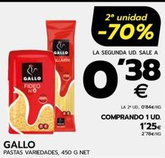 Oferta de Pastas variedades por 1,25€ en BM Supermercados