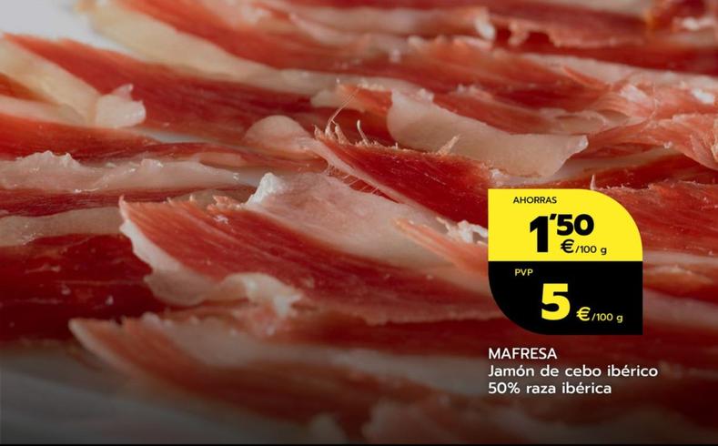Oferta de Jamon de cebo iberico 50% raza iberica por 5€ en BM Supermercados