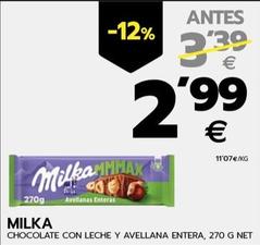 Oferta de Chocolate con leche y avellana entera por 2,99€ en BM Supermercados