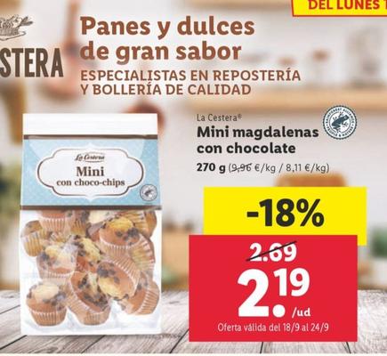 Oferta de Mini magdalenas con chocolate por 2,19€ en Lidl