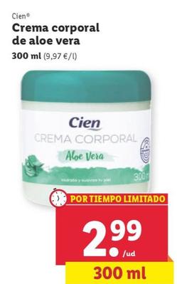 Oferta de Crema corporal de aloe vera por 2,99€ en Lidl