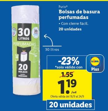 Oferta de Purio - bolsas de basura perfumadas por 1,19€ en Lidl