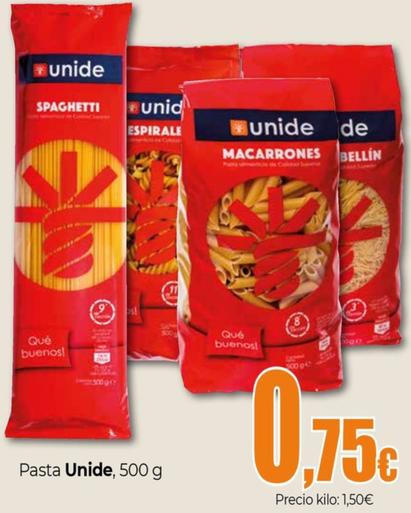 Oferta de Pasta por 0,75€ en Unide Market