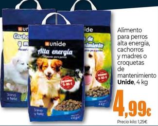 Oferta de Alimento para perros alta energia cachorros y madres o croquetas de mantenimiento por 4,99€ en Unide Market