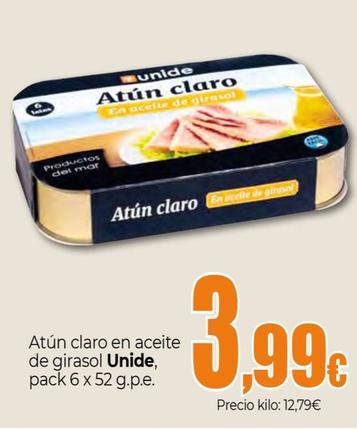Oferta de Atún claro En aceite de girasol por 3,99€ en Unide Supermercados
