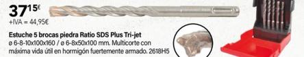 Oferta de Estuche 5 Brocas Piedra Sds Plus Tri-jet por 37,15€ en Cadena88
